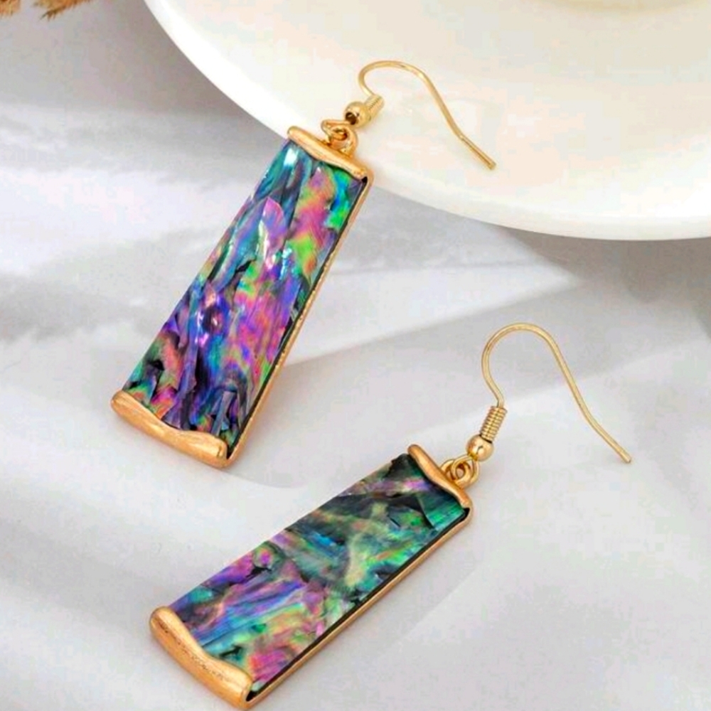 BOHO MULTICOLOR Acrylic GOLD Abalone Shell